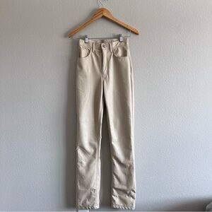 Cream Women's Vegan Leather Pants from Abercrombie